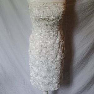 Calvin Klein Strapless Rose Texture Dress